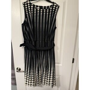 Anne Klein Printed Dot Dress‎ Fit & Flare 100% Cotton Women’s Plus Size 22W
